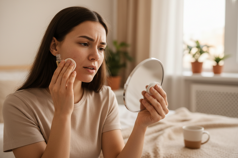 Australian woman with clear skin resting on a silk pillowcase for acne prevention